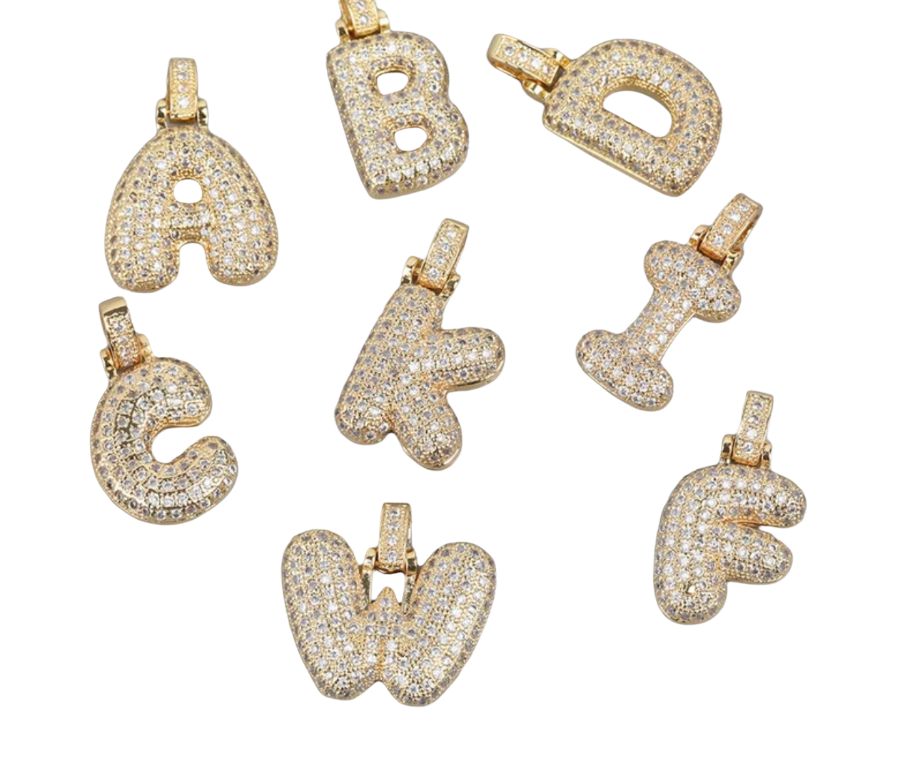 Diamond bubble hotsell letter pendant